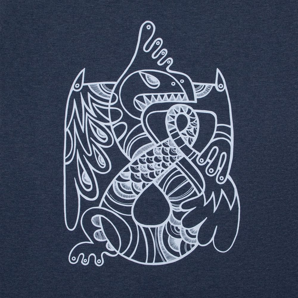 Футболка мужская «Кетцалькоатль», синий меланж, размер S заказать под нанесение логотипа
