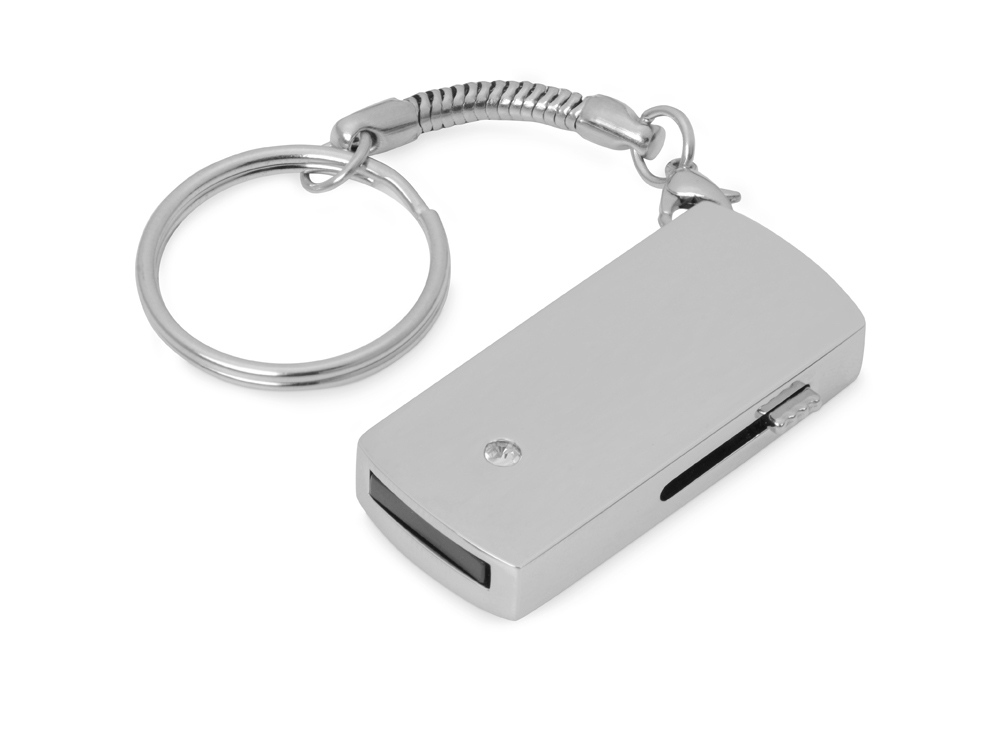 USB 2.0- флешка на 32 Гб с выдвижным механизмом и мини чипом с нанесением логотипа в Москве
