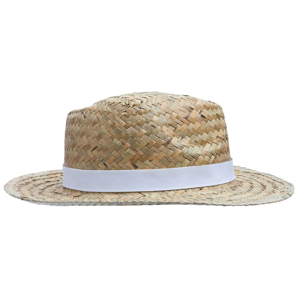 Шляпа Daydream, бежевая с белой лентой заказать под нанесение логотипа