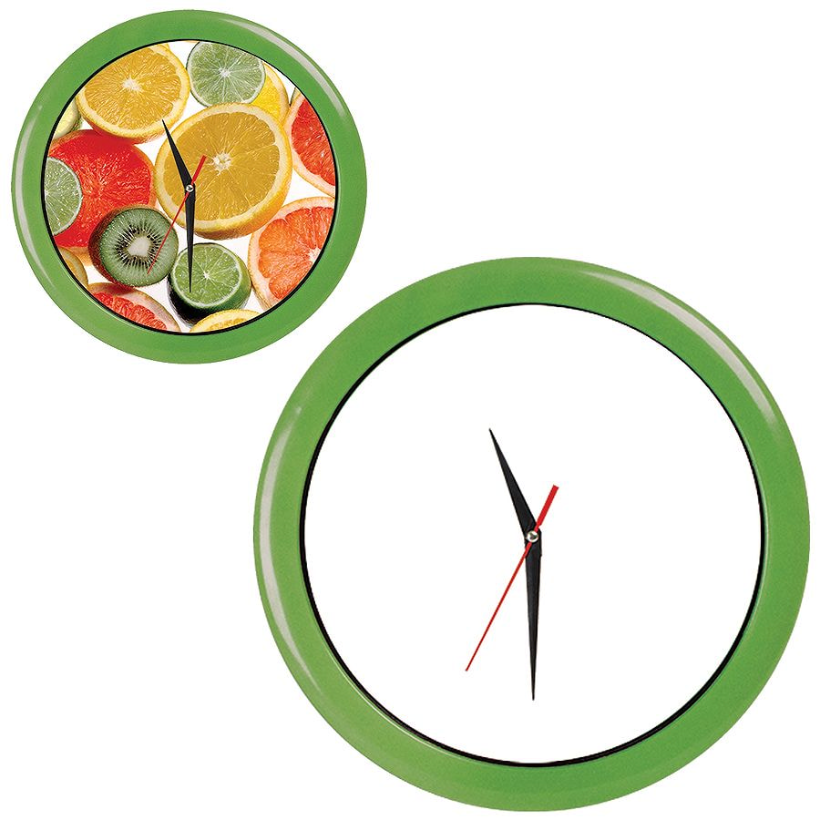 Часы настенные "ПРОМО" разборные ; зеленый яркий,  D28,5 см; пластик заказать в Москве