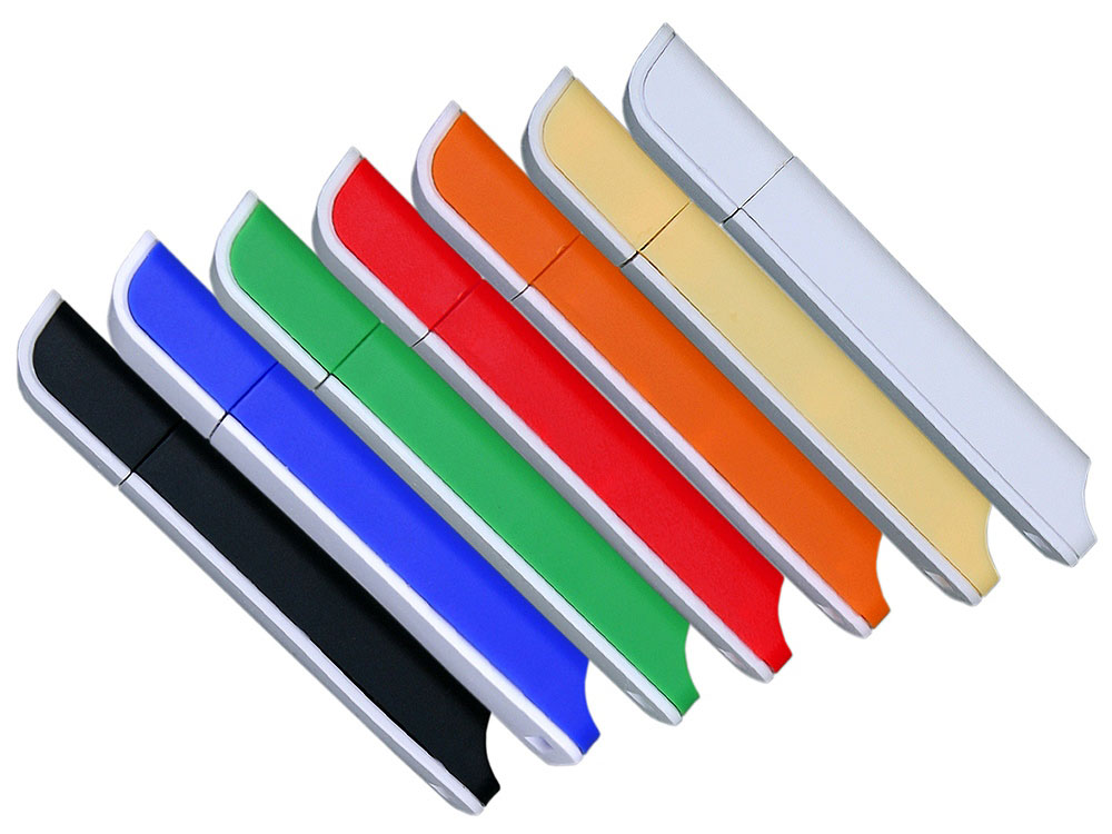 USB 2.0- флешка на 8 Гб с оригинальным двухцветным корпусом с нанесением логотипа в Москве