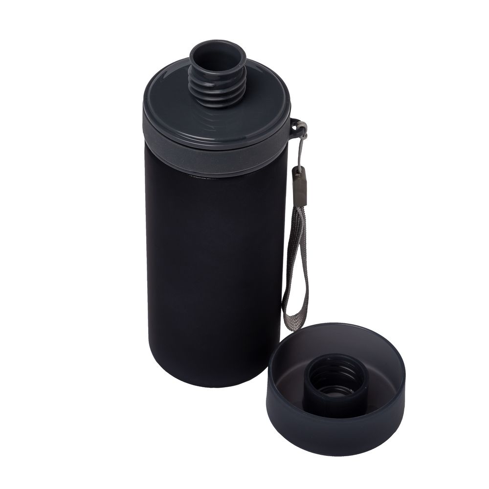 Бутылка для воды Simple, черная на заказ с логотипом компании