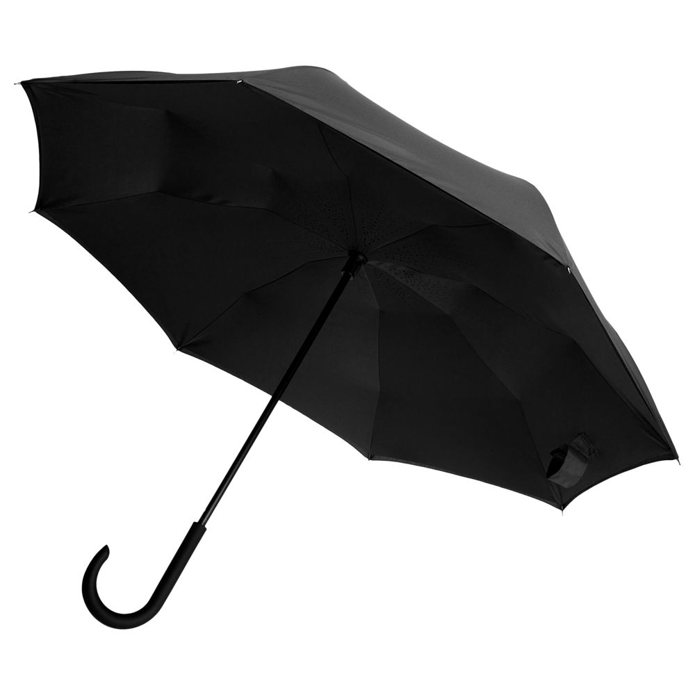 Зонт наоборот Unit Style, трость, черный заказать под нанесение логотипа