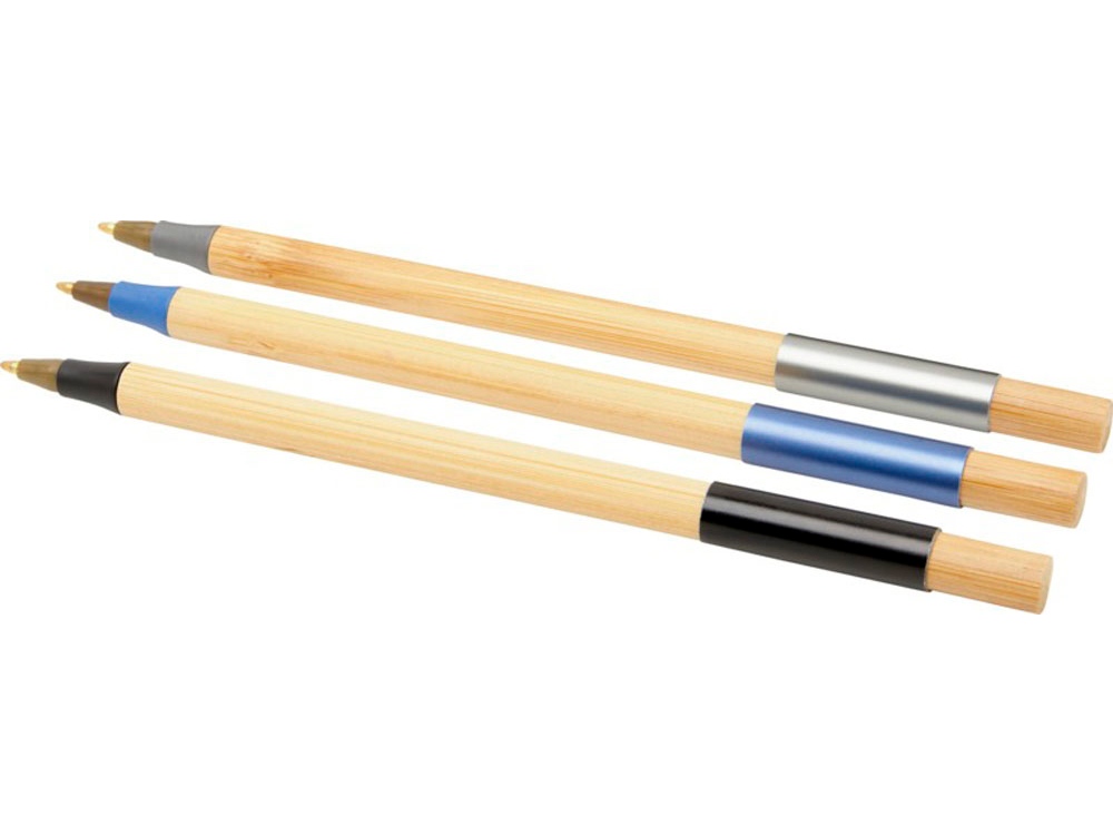 Подарочный набор «Kerf» с тремя бамбуковыми ручками оптом под нанесение
