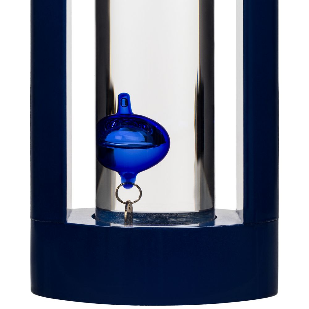 Термометр «Галилео» в деревянном корпусе, синий на заказ с логотипом компании