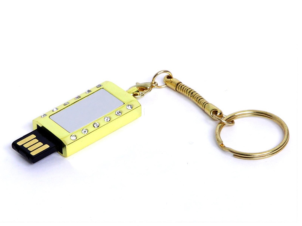 USB 2.0- флешка на 32 Гб «Кулон» с кристаллами и мини чипом оптом под нанесение