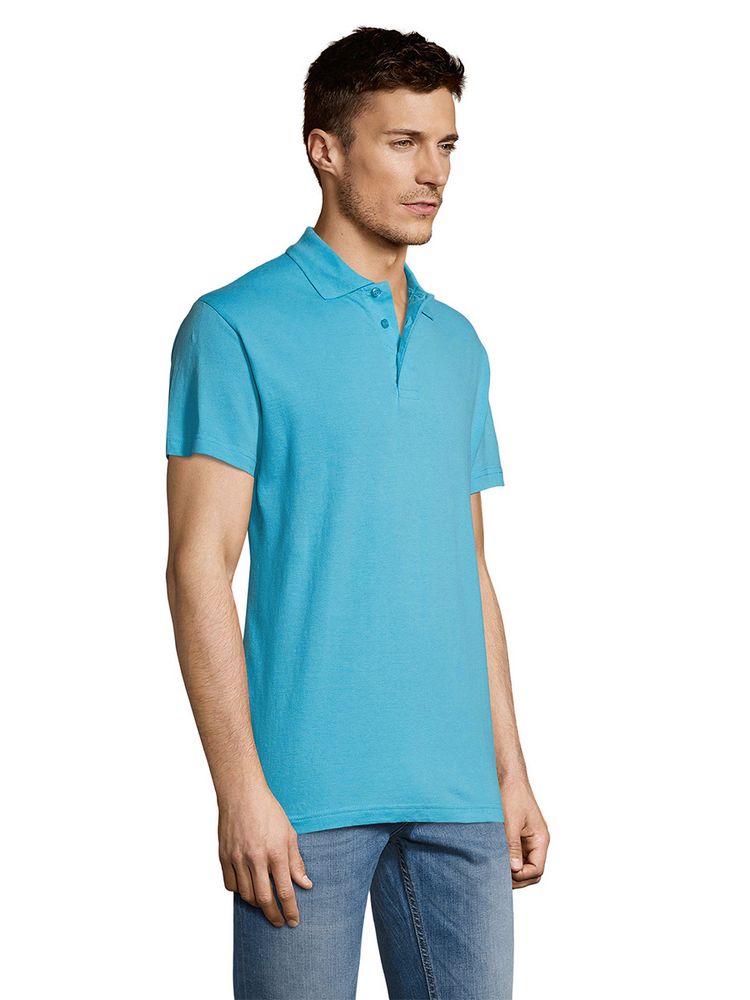 Рубашка поло мужская Summer 170 бирюзовая, размер XS оптом под нанесение