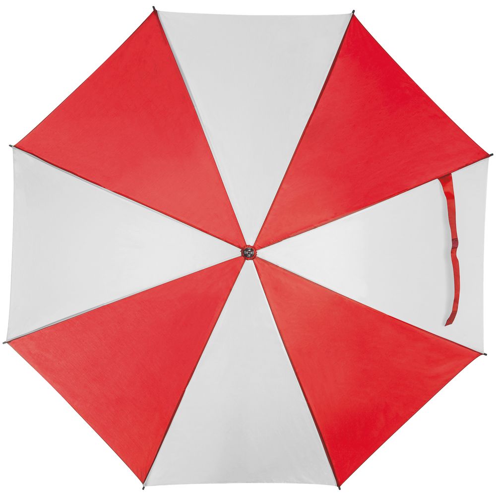 Зонт-трость Milkshake, белый с красным заказать под нанесение логотипа