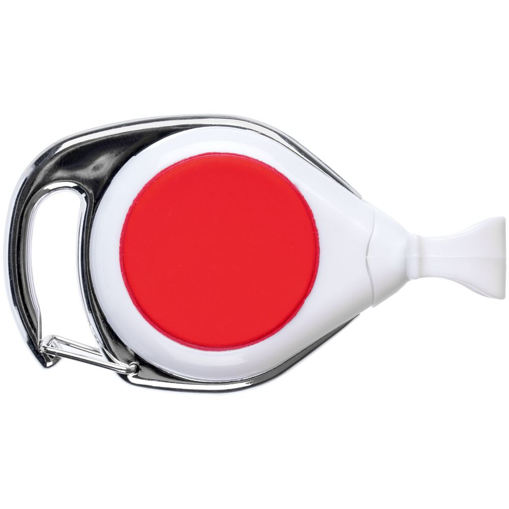 Ретрактор Dorset, белый с красным заказать под нанесение логотипа