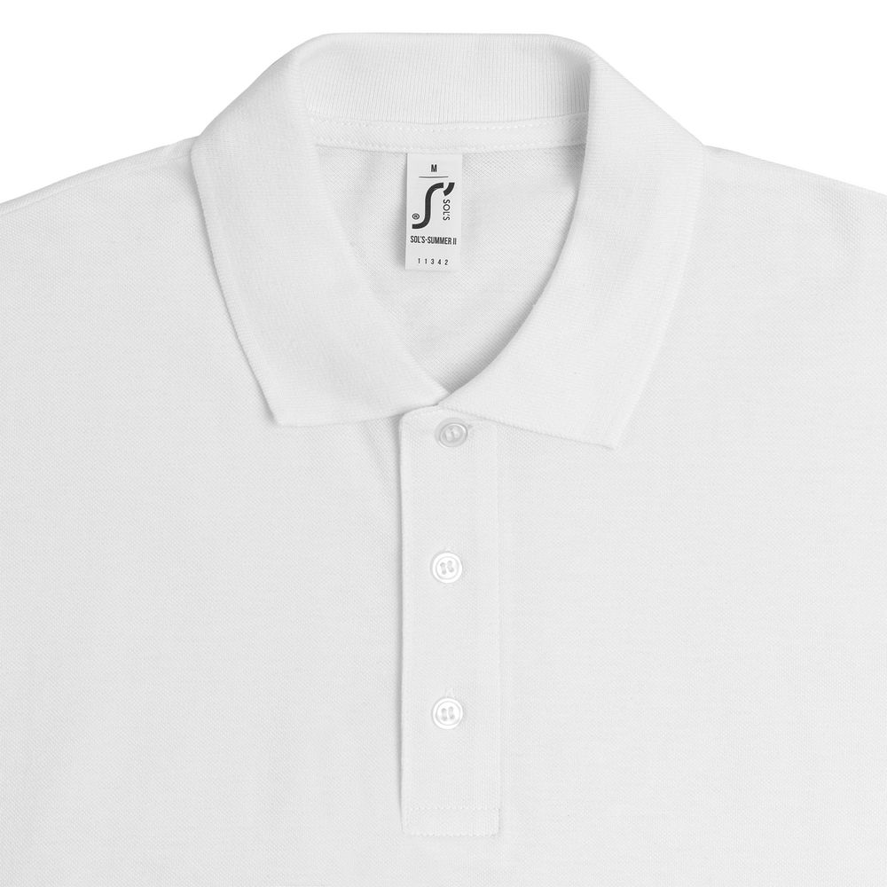 Рубашка поло мужская Summer 170 белая, размер XS заказать под нанесение логотипа