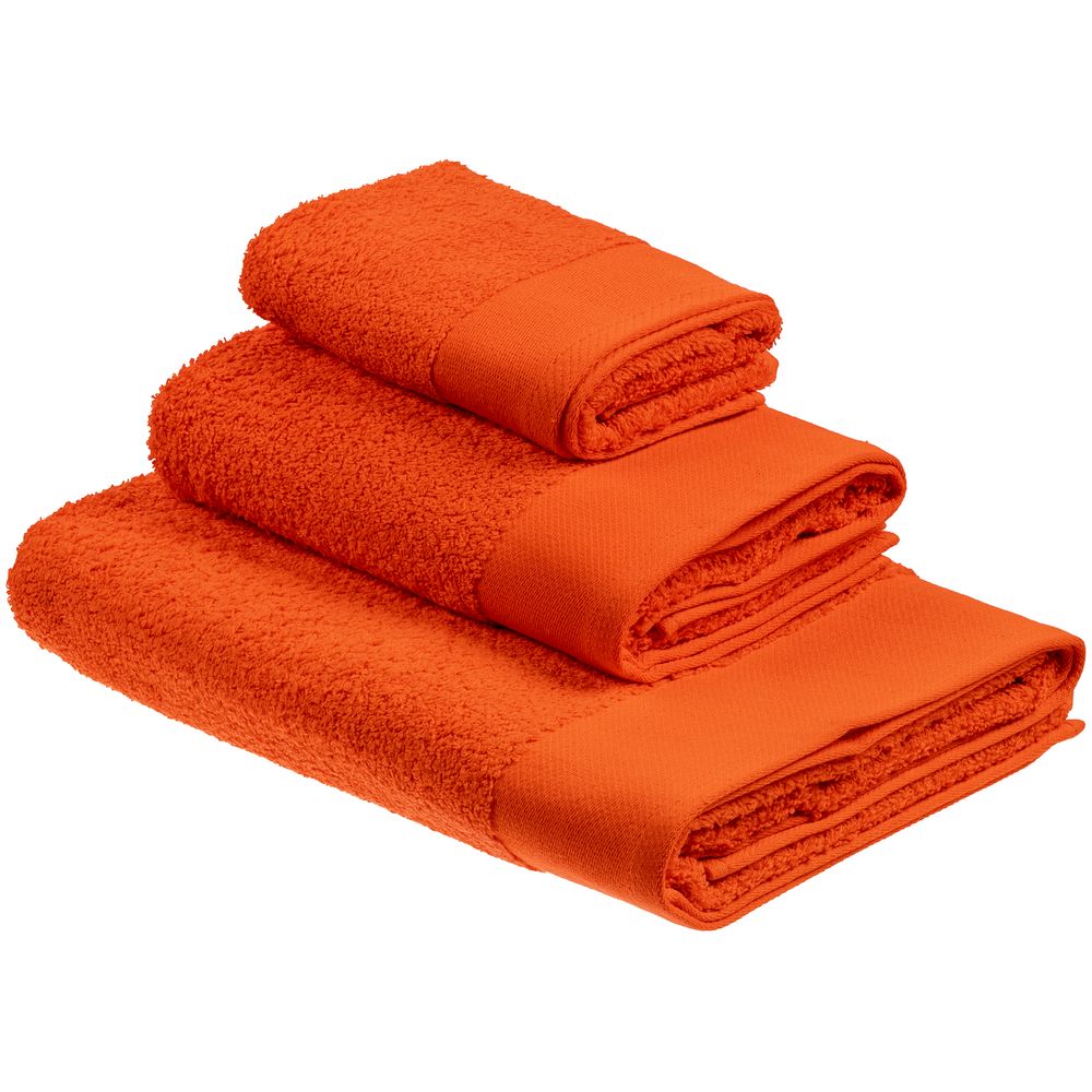 Полотенце Odelle, среднее, оранжевое оптом под нанесение