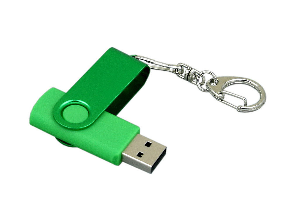 USB 2.0- флешка промо на 8 Гб с поворотным механизмом и однотонным металлическим клипом на заказ с логотипом компании