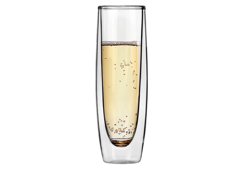 Бокал для шампанского с двойными стенками «Brut» на заказ с логотипом компании