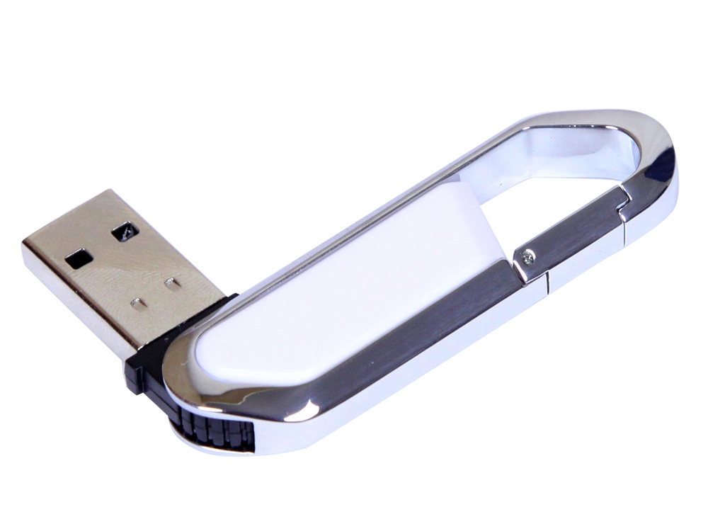 USB 2.0- флешка на 32 Гб в виде карабина с нанесением логотипа в Москве