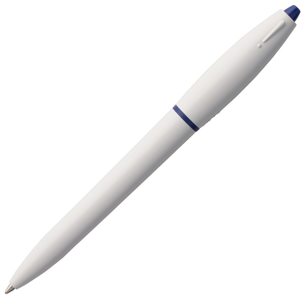 Ручка шариковая S! (Си), белая с темно-синим оптом под нанесение