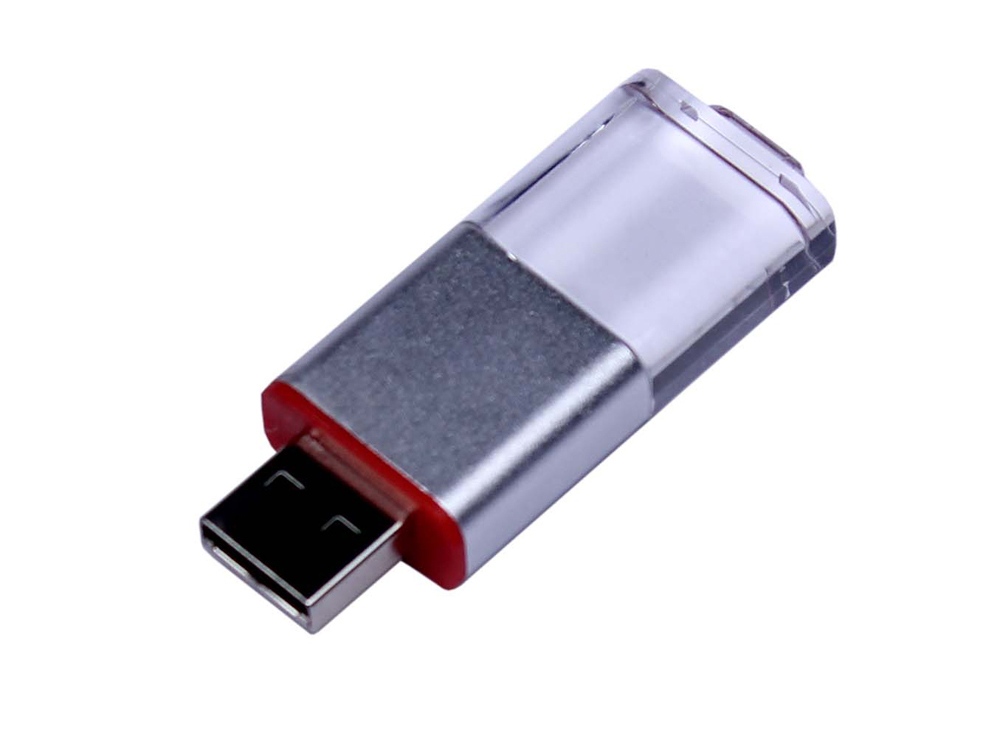 USB 2.0- флешка промо на 64 Гб прямоугольной формы, выдвижной механизм оптом под нанесение