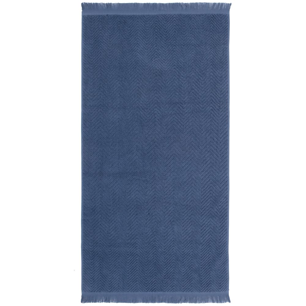 Полотенце Morena, большое, синее на заказ с логотипом компании