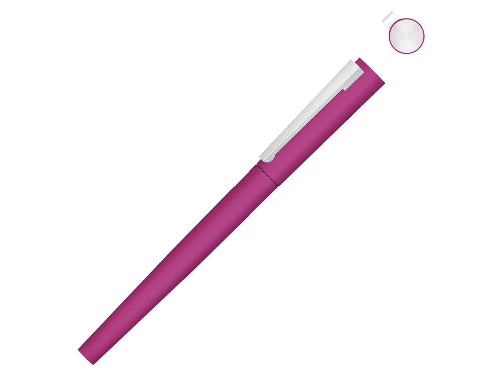 Ручка металлическая роллер «Brush R GUM» soft-touch с зеркальной гравировкой оптом под нанесение