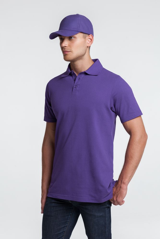 Рубашка поло мужская Virma light, фиолетовая, размер S с нанесением логотипа в Москве
