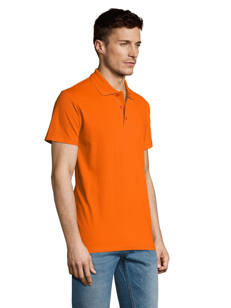 Рубашка поло мужская Summer 170 оранжевая, размер XS оптом под нанесение