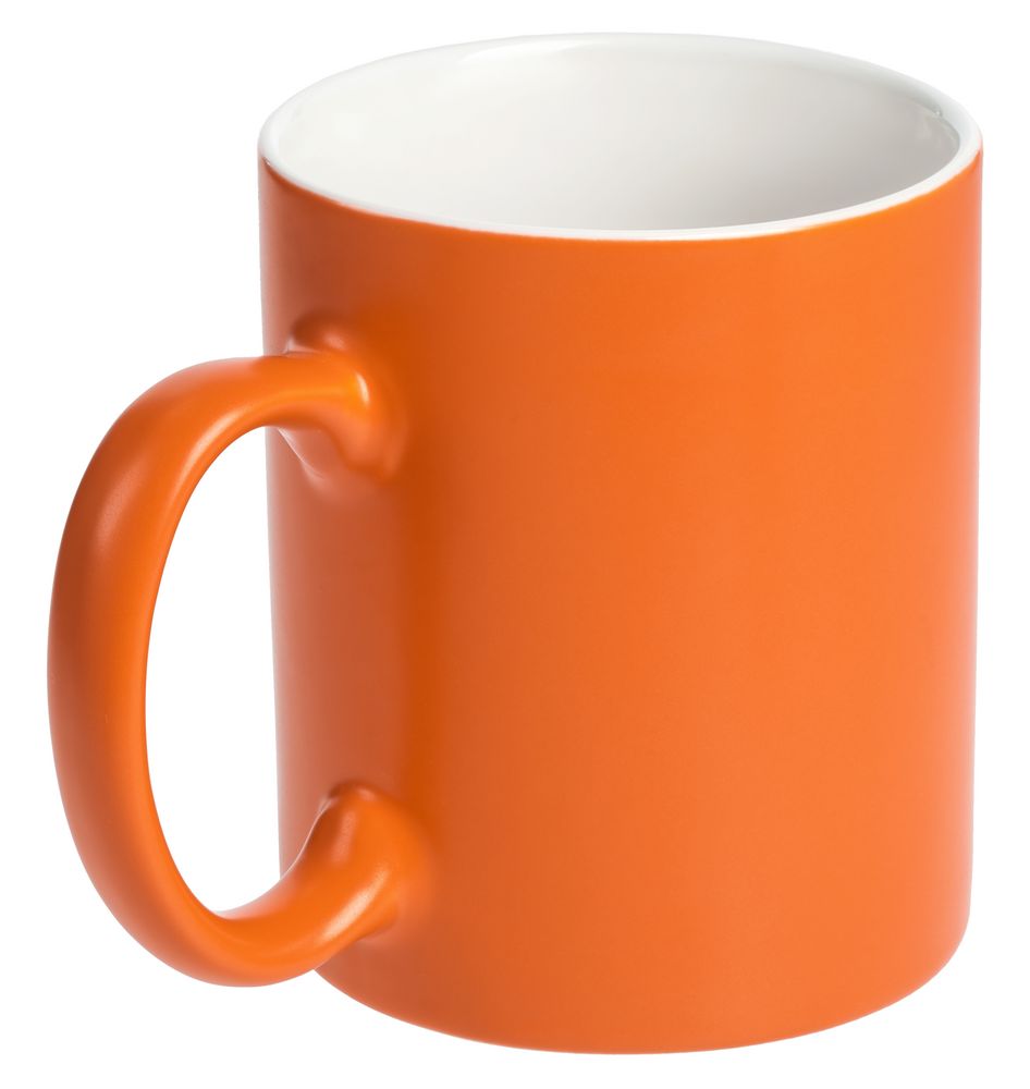 Кружка Promo матовая, оранжевая заказать под нанесение логотипа