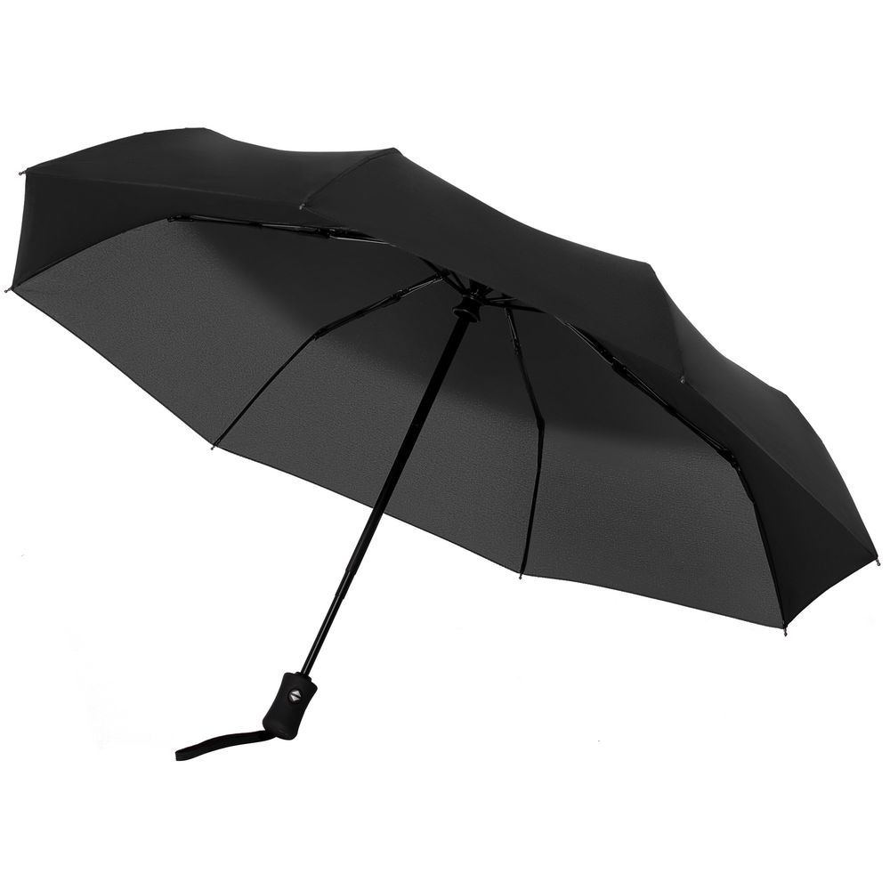Зонт складной Monsoon, черный на заказ с логотипом компании