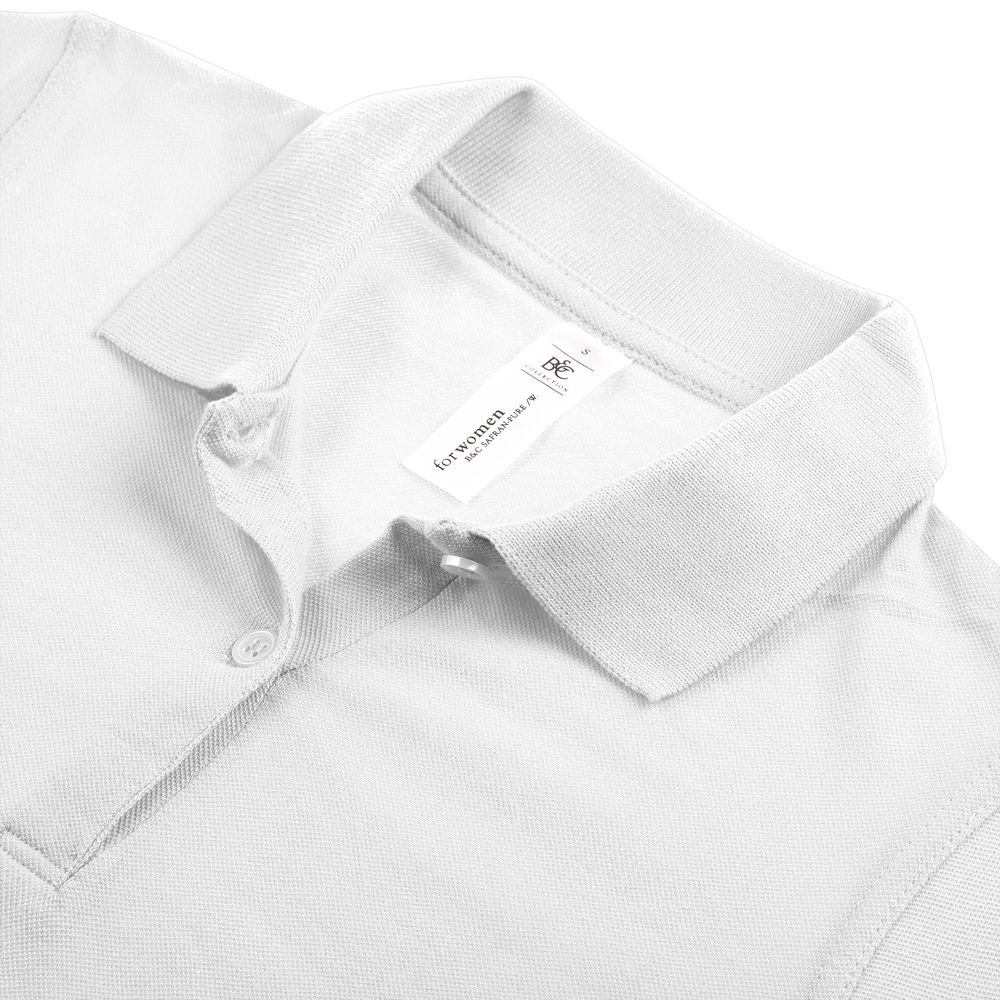 Рубашка поло женская Safran Pure белая, размер XL с нанесением логотипа в Москве