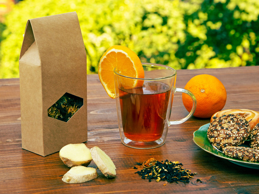 Чай "Апельсин с имбирём" чёрный, 70 г заказать под нанесение логотипа