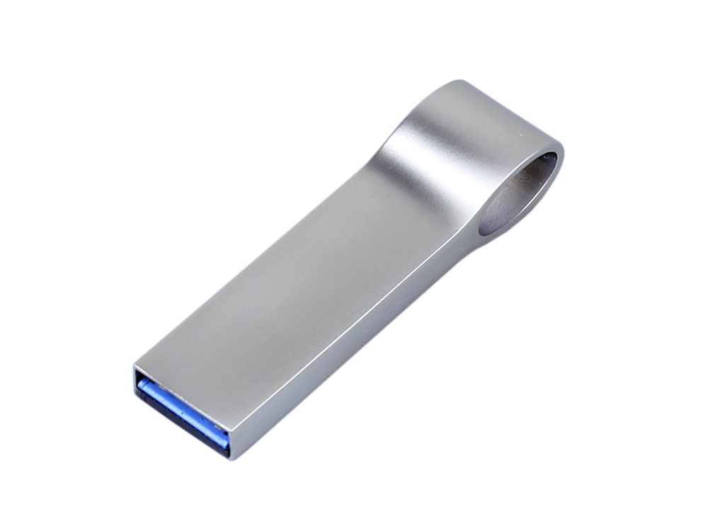 USB 2.0-флешка на 128 Гб с мини чипом и боковым отверстием для цепочки с нанесением логотипа в Москве