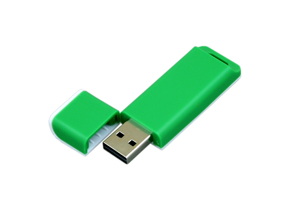 USB 2.0- флешка на 64 Гб с оригинальным двухцветным корпусом с нанесением логотипа в Москве