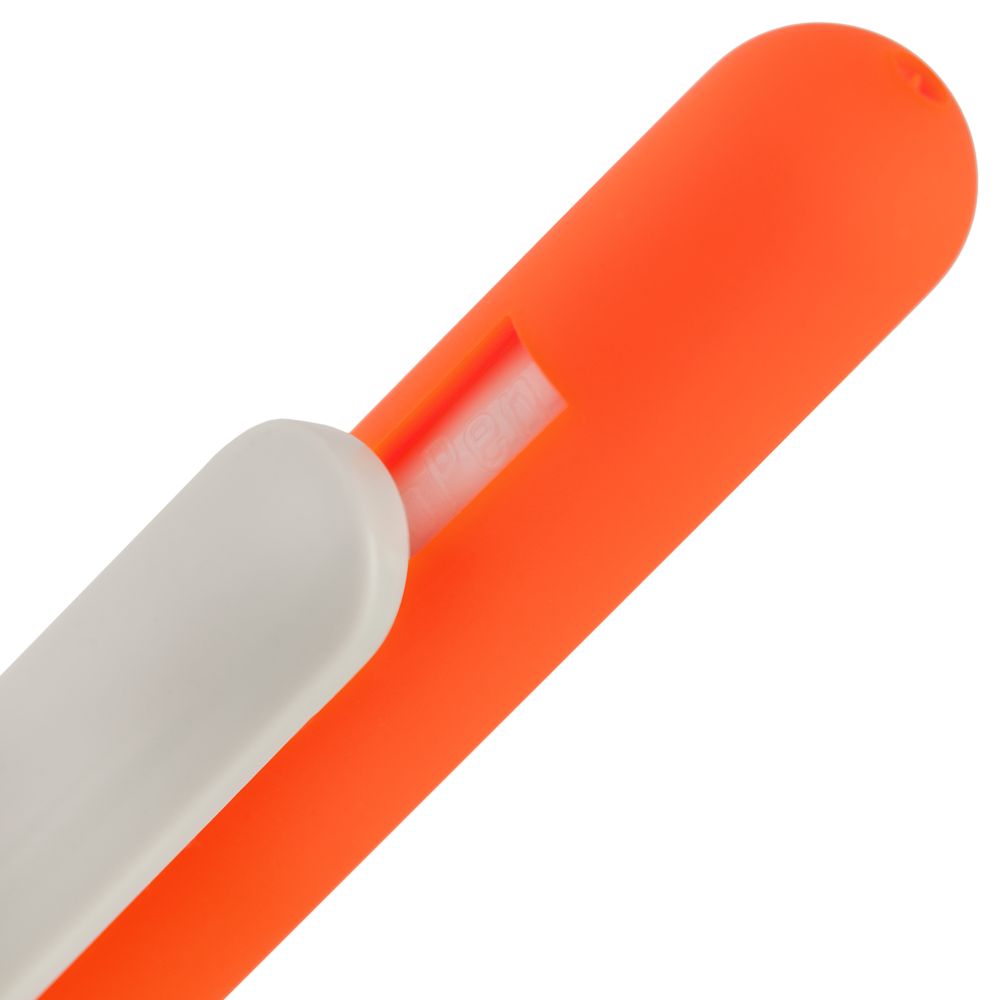 Ручка шариковая Swiper Soft Touch, неоново-оранжевая с белым заказать под нанесение логотипа