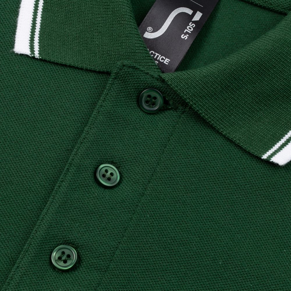 Рубашка поло мужская с контрастной отделкой Practice 270, зеленый/белый, размер S заказать под нанесение логотипа