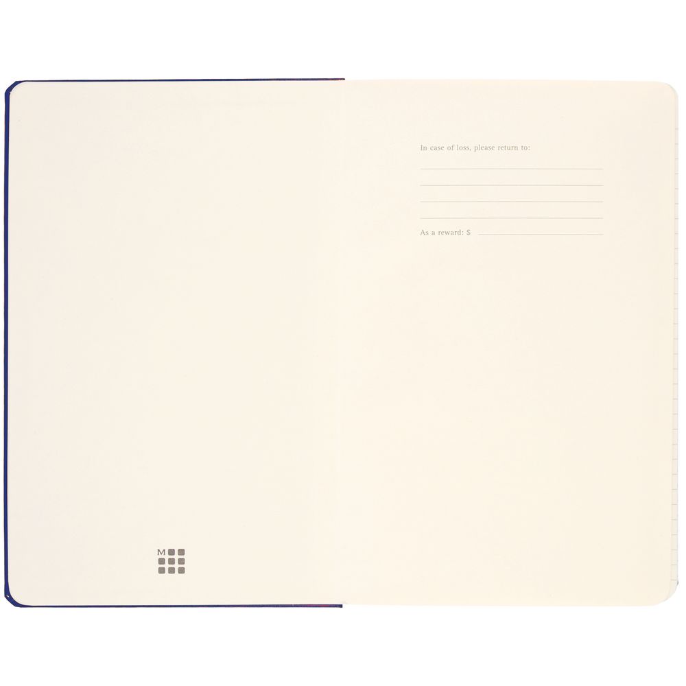 Записная книжка Moleskine Classic Large, в клетку, синяя заказать под нанесение логотипа