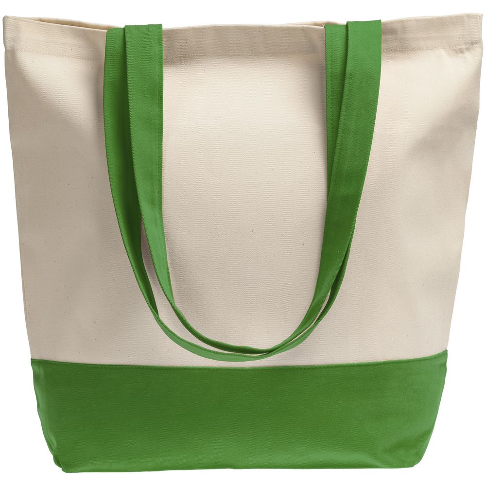 Холщовая сумка Shopaholic, ярко-зеленая с нанесением логотипа в Москве