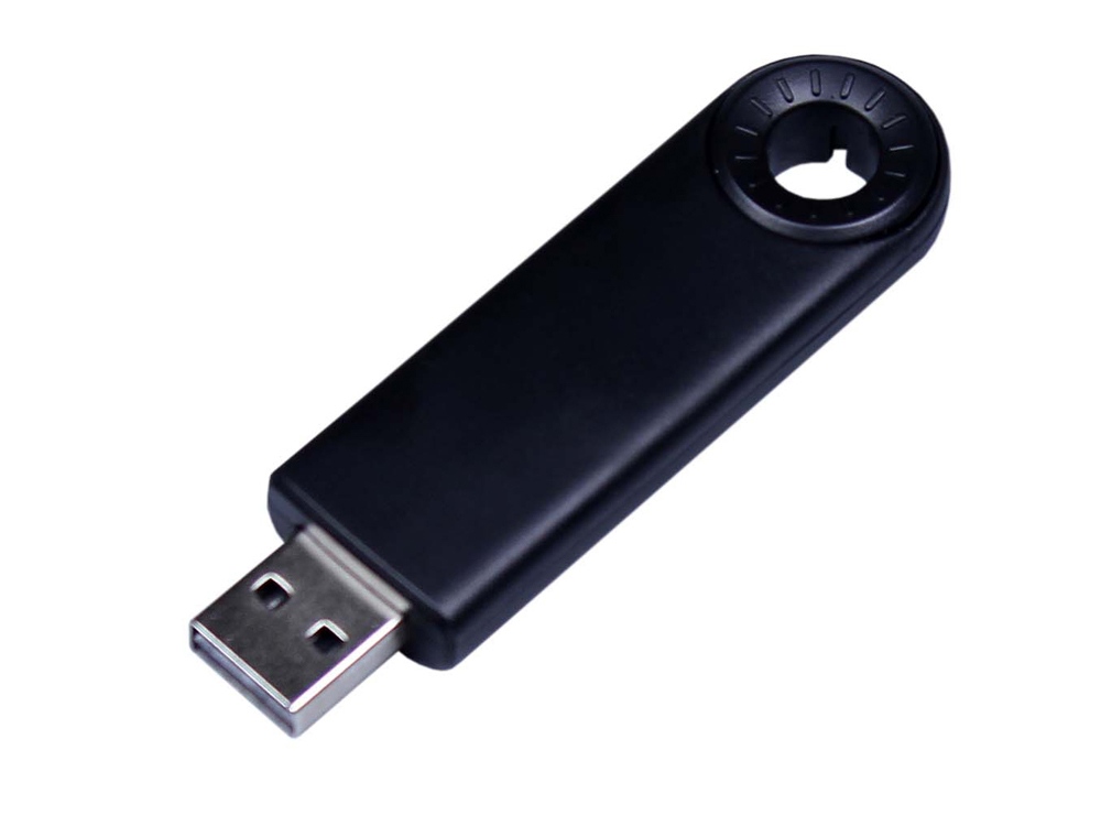 USB 2.0- флешка промо на 4 Гб прямоугольной формы, выдвижной механизм оптом под нанесение