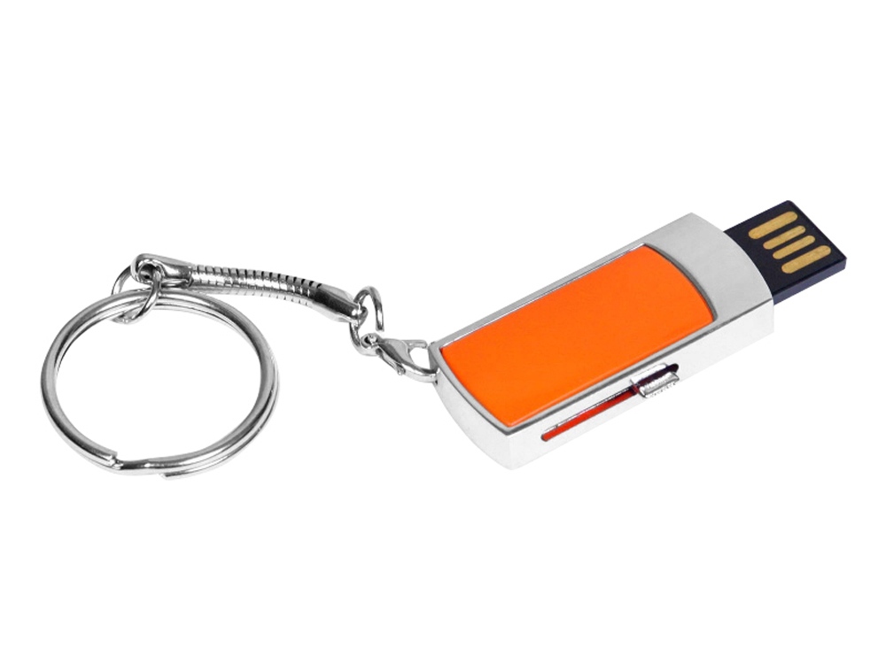 USB 2.0- флешка на 32 Гб с выдвижным механизмом и мини чипом заказать под нанесение логотипа