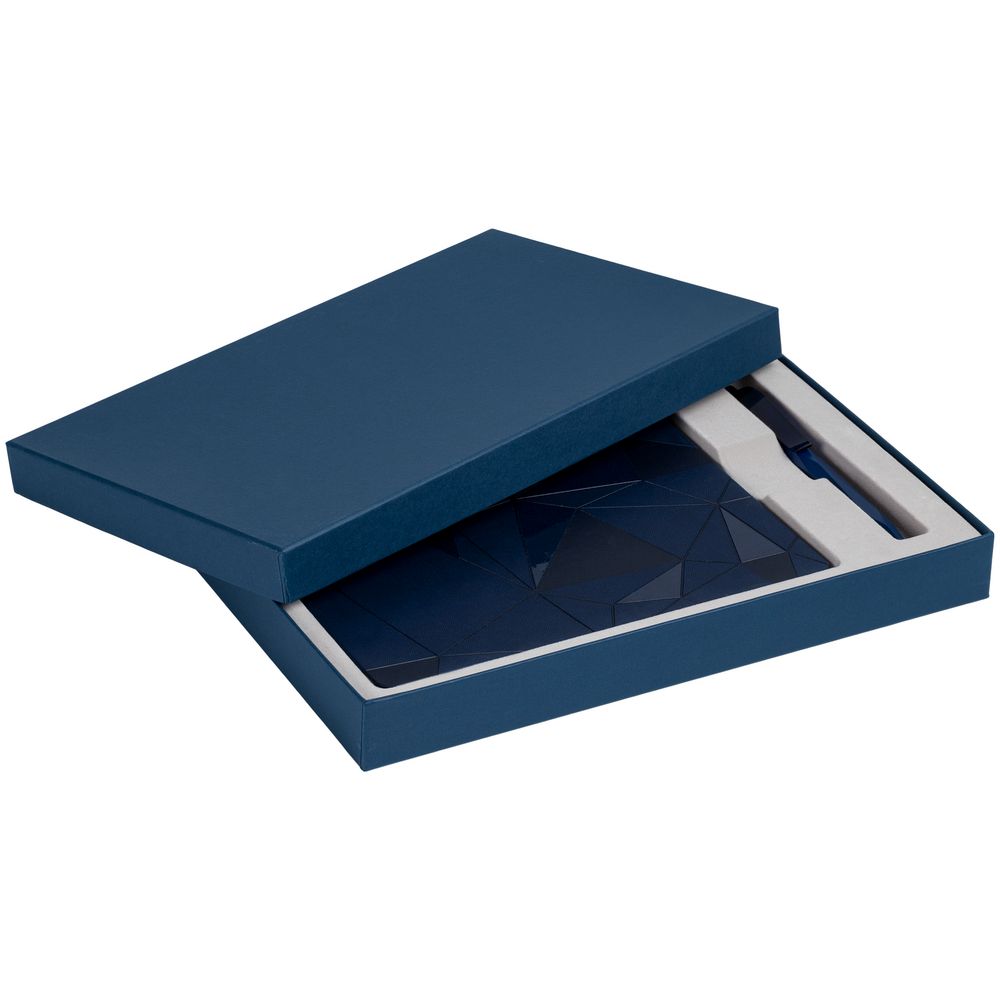 Набор Gems: ежедневник и ручка, синий на заказ с логотипом компании