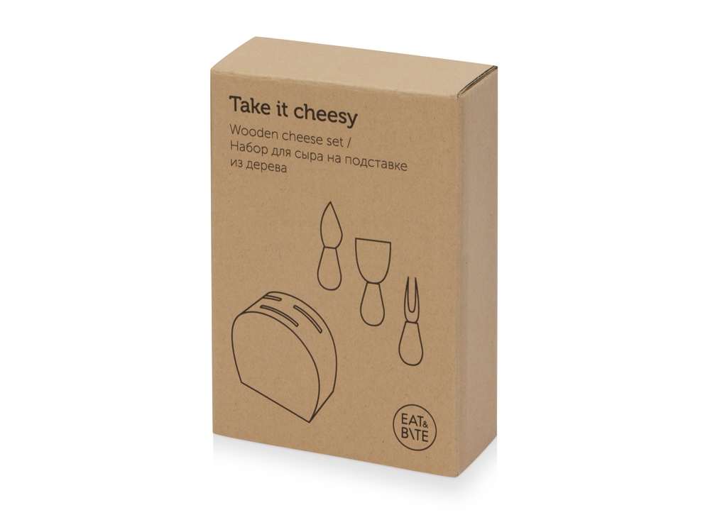 Набор из ножей для сыра на подставке «Take it cheesy» оптом под нанесение