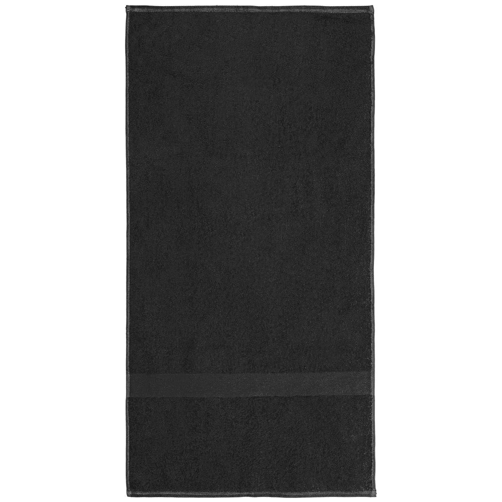 Полотенце Soft Me Light, большое, черное на заказ с логотипом компании