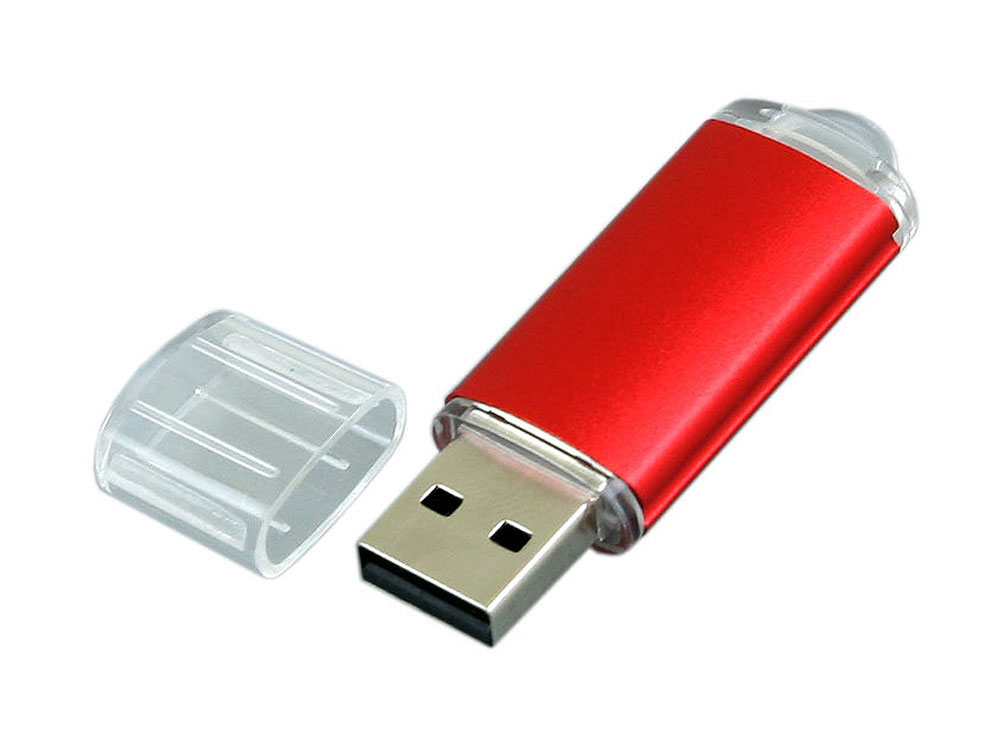 USB 2.0- флешка на 8 Гб с прозрачным колпачком с нанесением логотипа в Москве