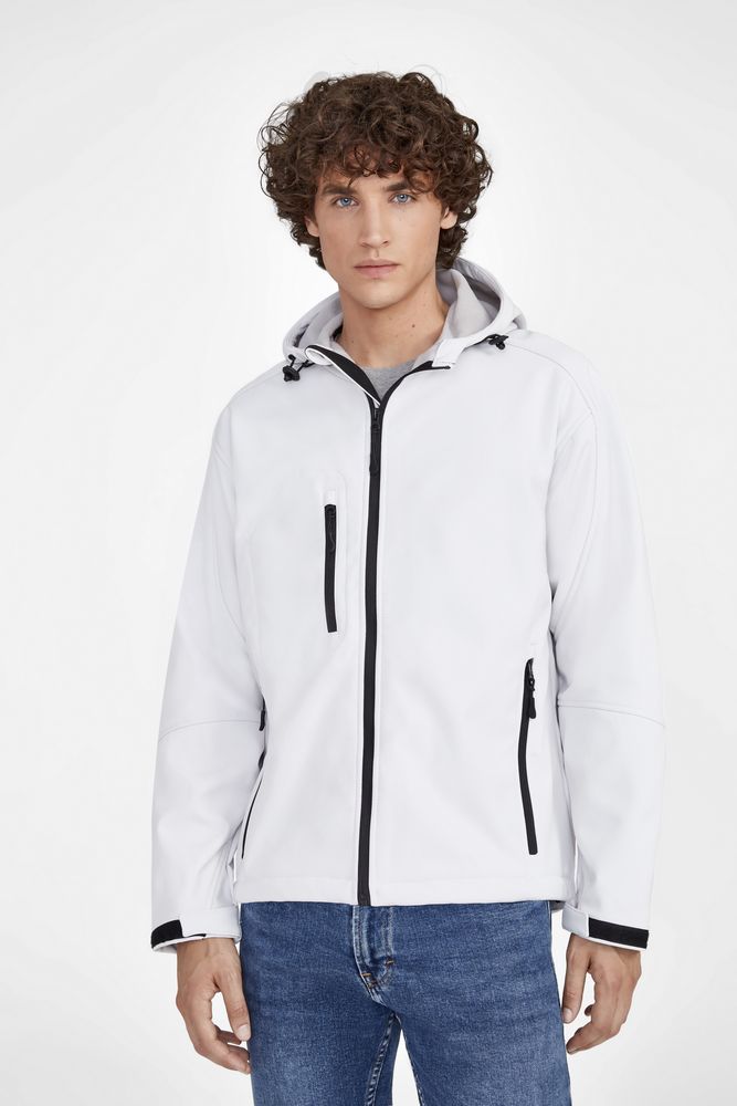 Куртка мужская с капюшоном Replay Men 340 белая, размер XS заказать под нанесение логотипа