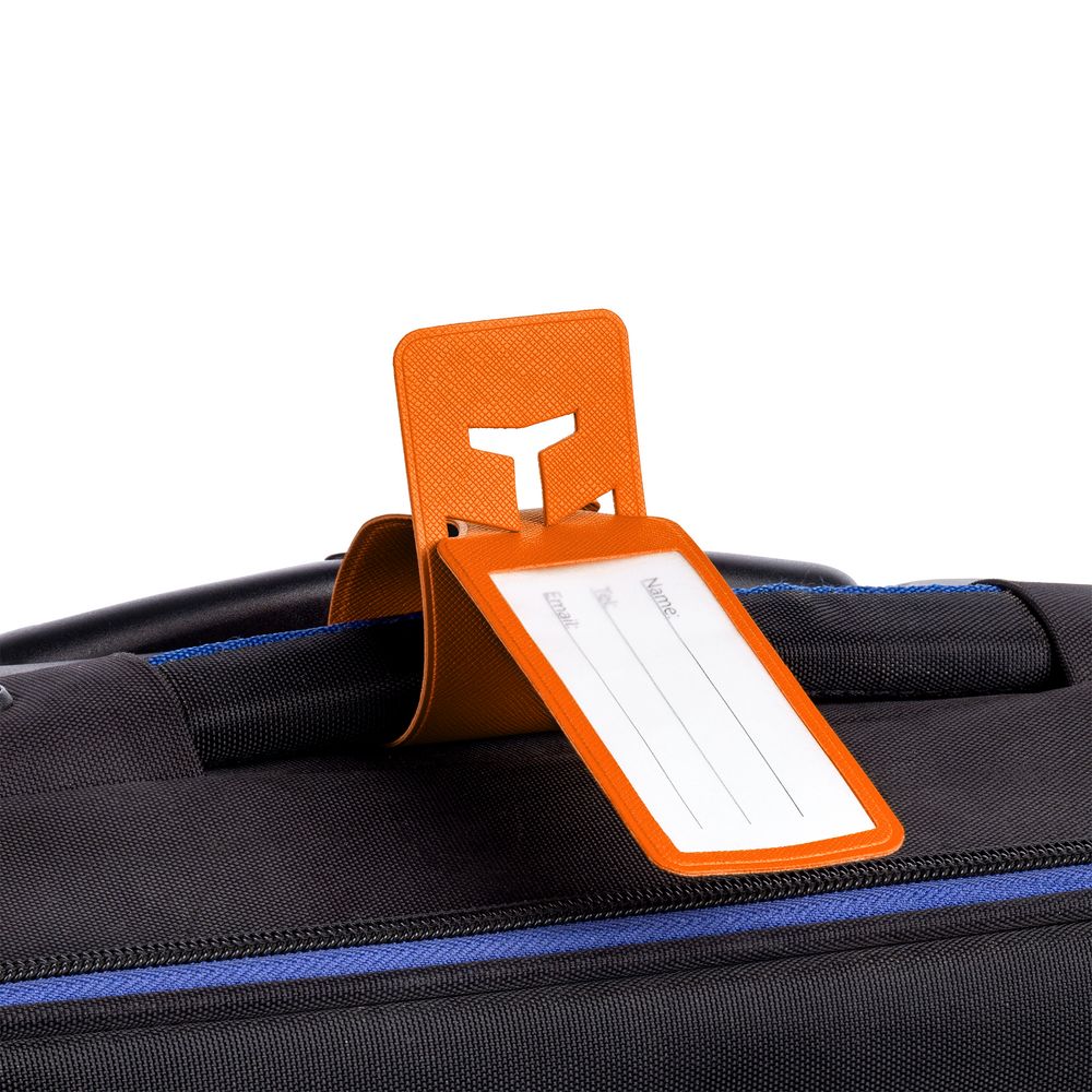 Багажная бирка Devon, оранжевая на заказ с логотипом компании