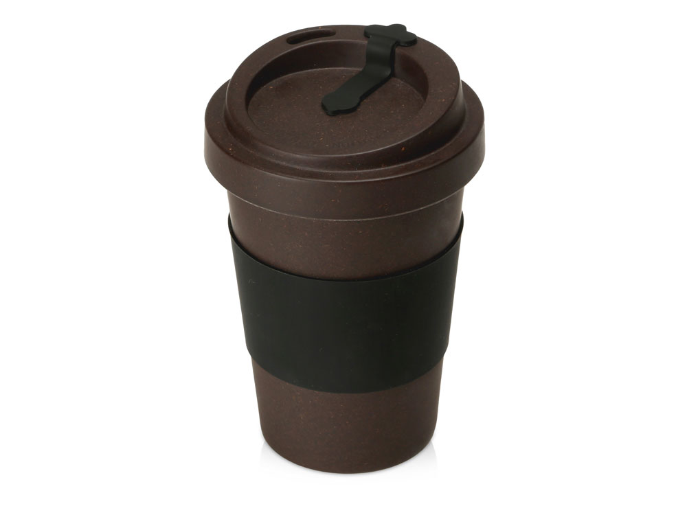 Стакан из кофе с силиконовой манжетой «Latte» на заказ с логотипом компании