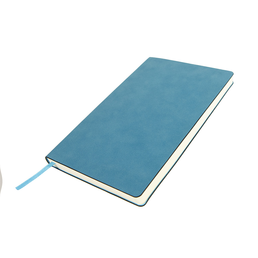 Бизнес-блокнот ALFI, A5, синий, мягкая обложка, в линейку оптом под нанесение
