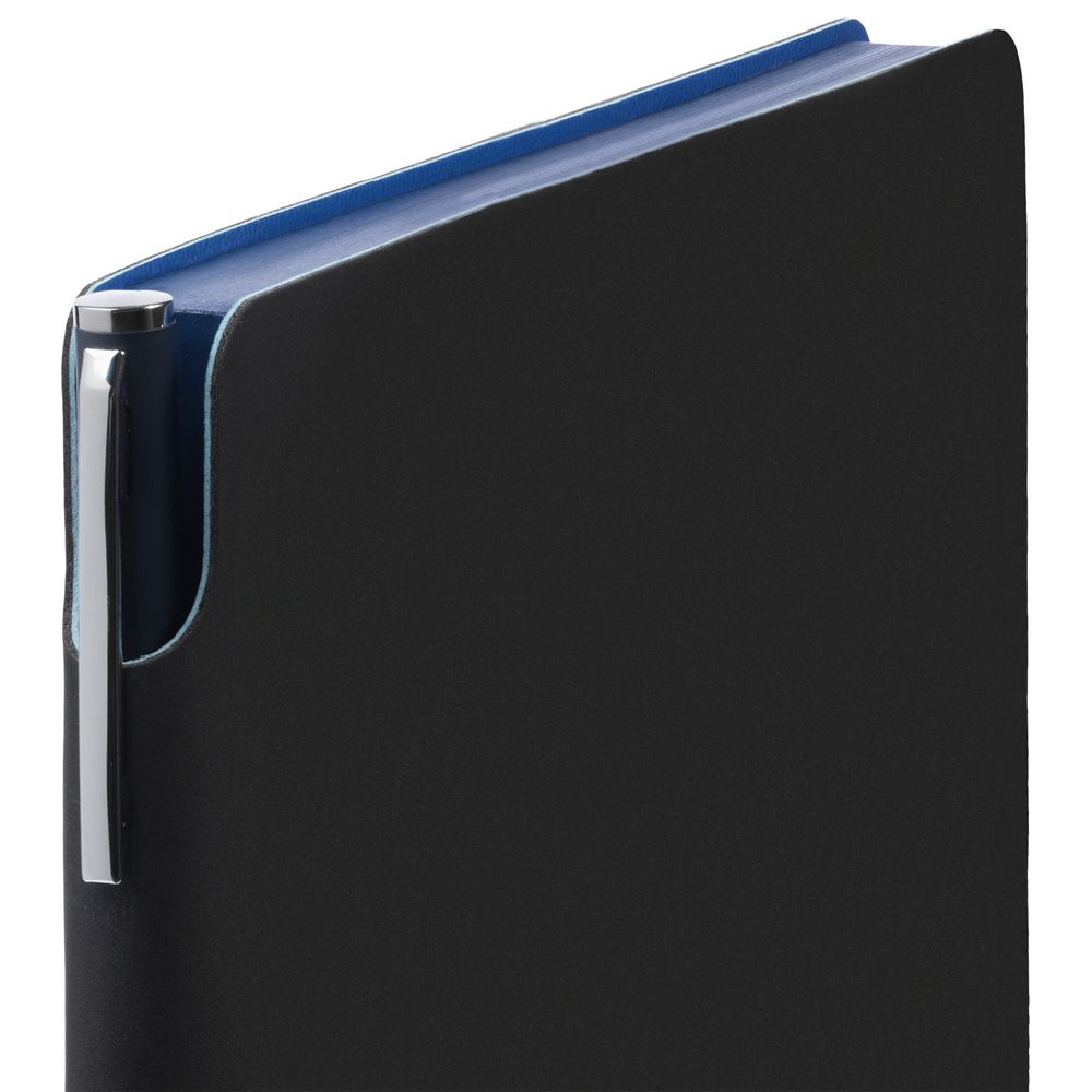 Ежедневник Flexpen Black, недатированный, черный с синим заказать под нанесение логотипа