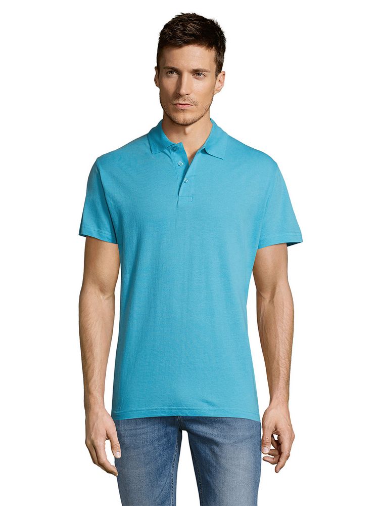 Рубашка поло мужская Summer 170 бирюзовая, размер XS заказать под нанесение логотипа