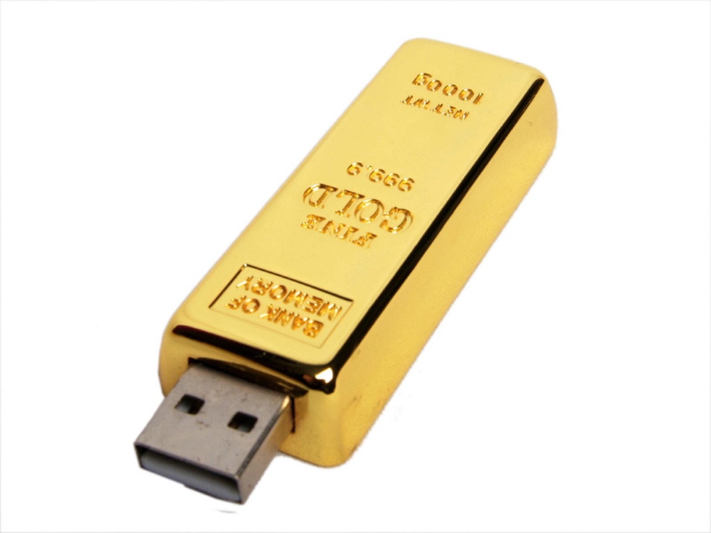 USB 2.0- флешка на 4 Гб в виде слитка золота заказать в Москве