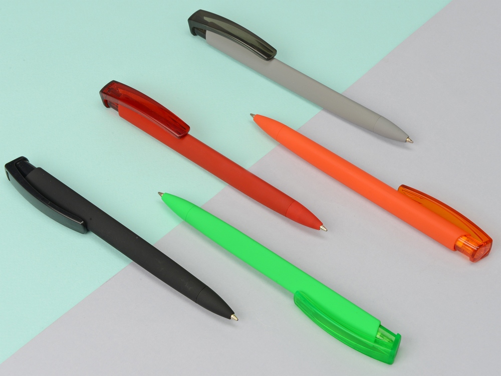 Ручка пластиковая шариковая трехгранная «Trinity K transparent Gum» soft-touch заказать под нанесение логотипа