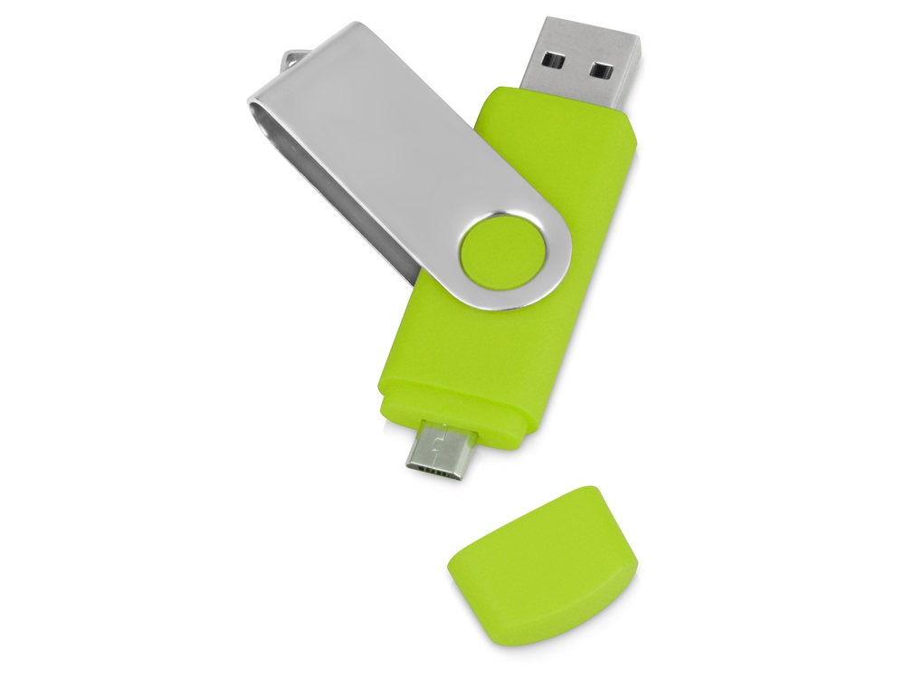 USB/micro USB-флешка на 16 Гб «Квебек OTG» оптом под нанесение