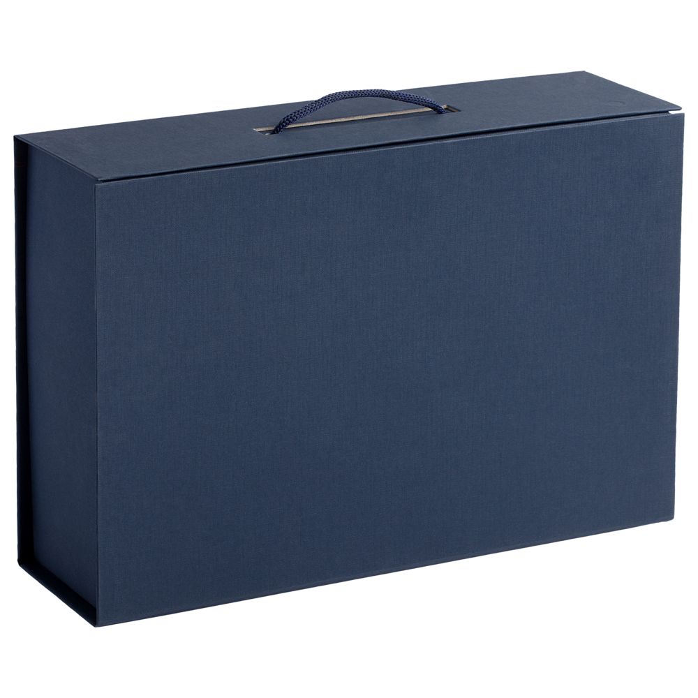 Коробка Case, подарочная, синяя на заказ с логотипом компании